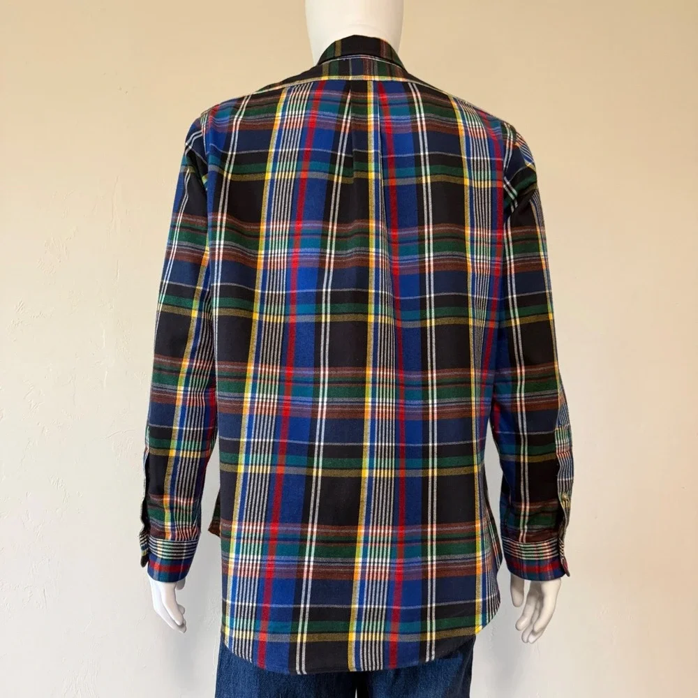 Ralph Lauren Mens  Custom Fit Plaid Flannel Button Down Shirt Multi Color Size L